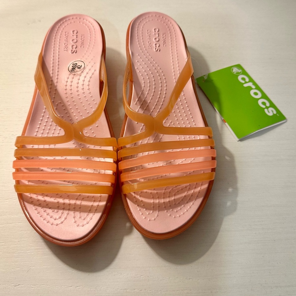 Crocs Isabella Mini Wedge Sandals - Coral/Pink